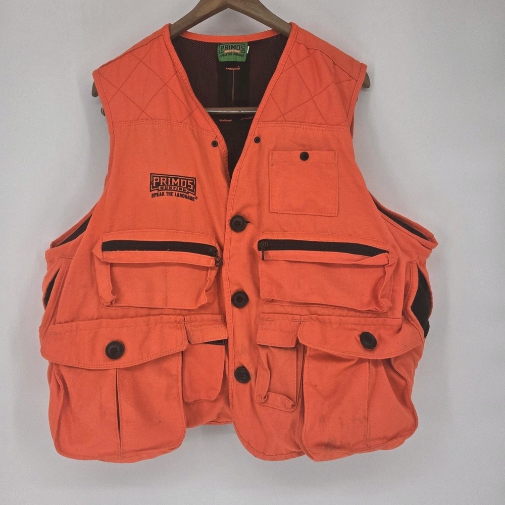 Primos Hunting GunHunter's Vest Blaze Orange Medium Multi Pocket Deer Upland